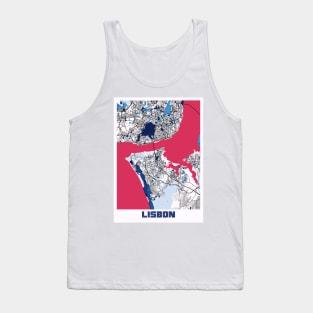 Lisbon - Portugal MilkTea City Map Tank Top